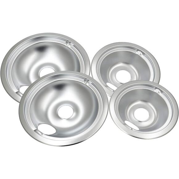 ATMA WB31T10010 & WB31T10011 Chrome Oil Drip Pans Set, Compatible -4 Pack - Picture 1 of 3